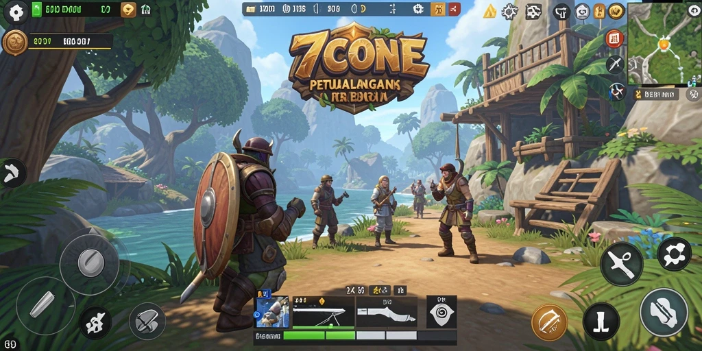 Tampilan gameplay <strong>7CONE</strong> yang memukau dengan eksplorasi dunia terbuka.