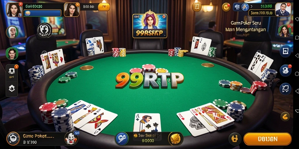 Gameplay menarik aplikasi Poker 99RTP dengan pemain yang berkompetisi.