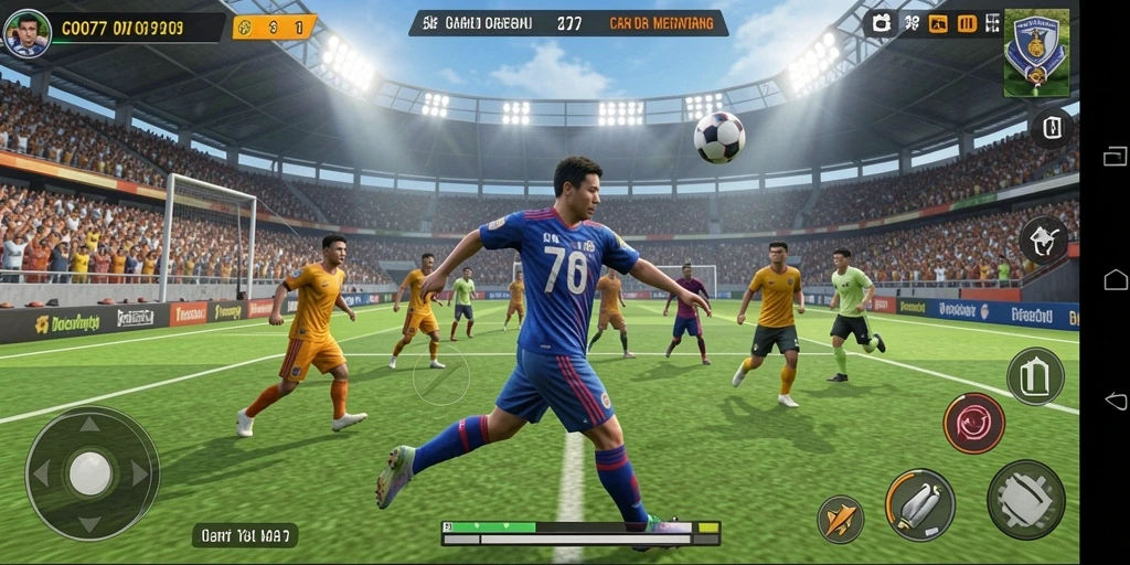 Tampilan gameplay C0077 yang menegangkan dalam pertandingan olahraga.