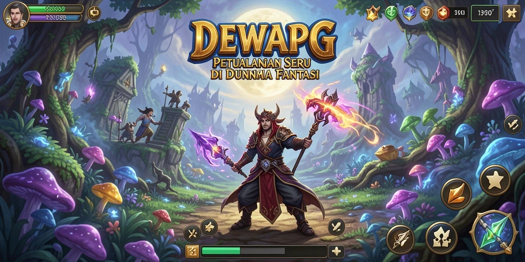 Screenshot DEWAPG menampilkan aksi seru dalam petualangan di dunia fantasi.