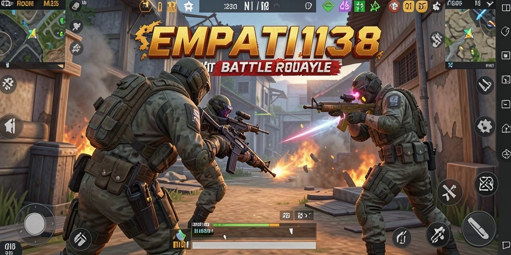 Screenshot utama EMPATI138 menampilkan aksi seru dalam gameplay Battle Royale.