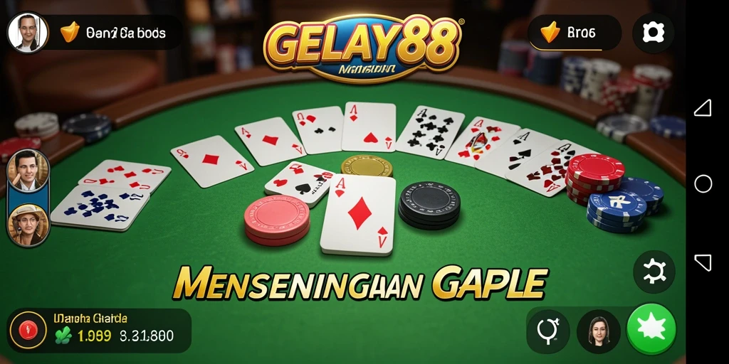 Tampilan gameplay Gaple di GELAY88 yang seru dan menyenangkan.