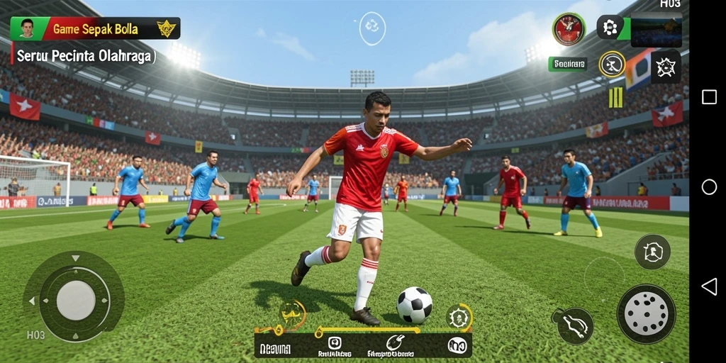Tampilan gameplay H03 yang menakjubkan dalam aksi sepak bola.