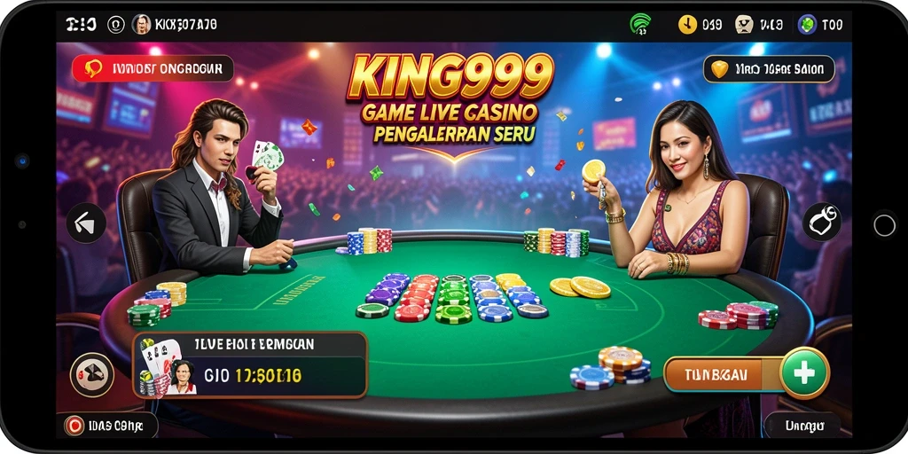 Gameplay seru KING999 dengan dealer langsung yang profesional.