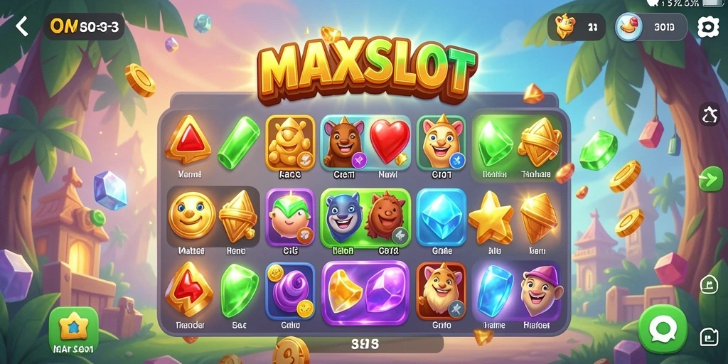Tampilan gameplay seru dalam MAXSLOT yang penuh warna.