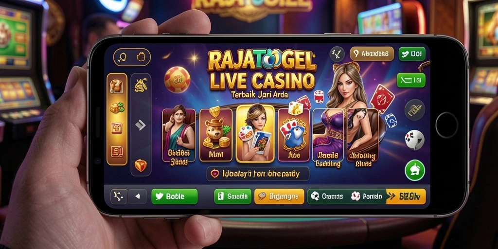 Screenshot gameplay RAJATOGEL menampilkan suasana kasino yang menggembirakan.