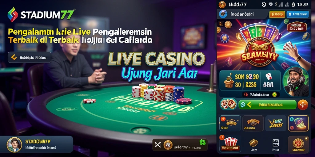 Tampilan gameplay Live Casino yang memukau dan interaktif di STADIUM77.